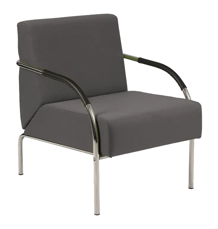 SPA 1 chrom, látka SUE S 24 - látka tmavě šedá